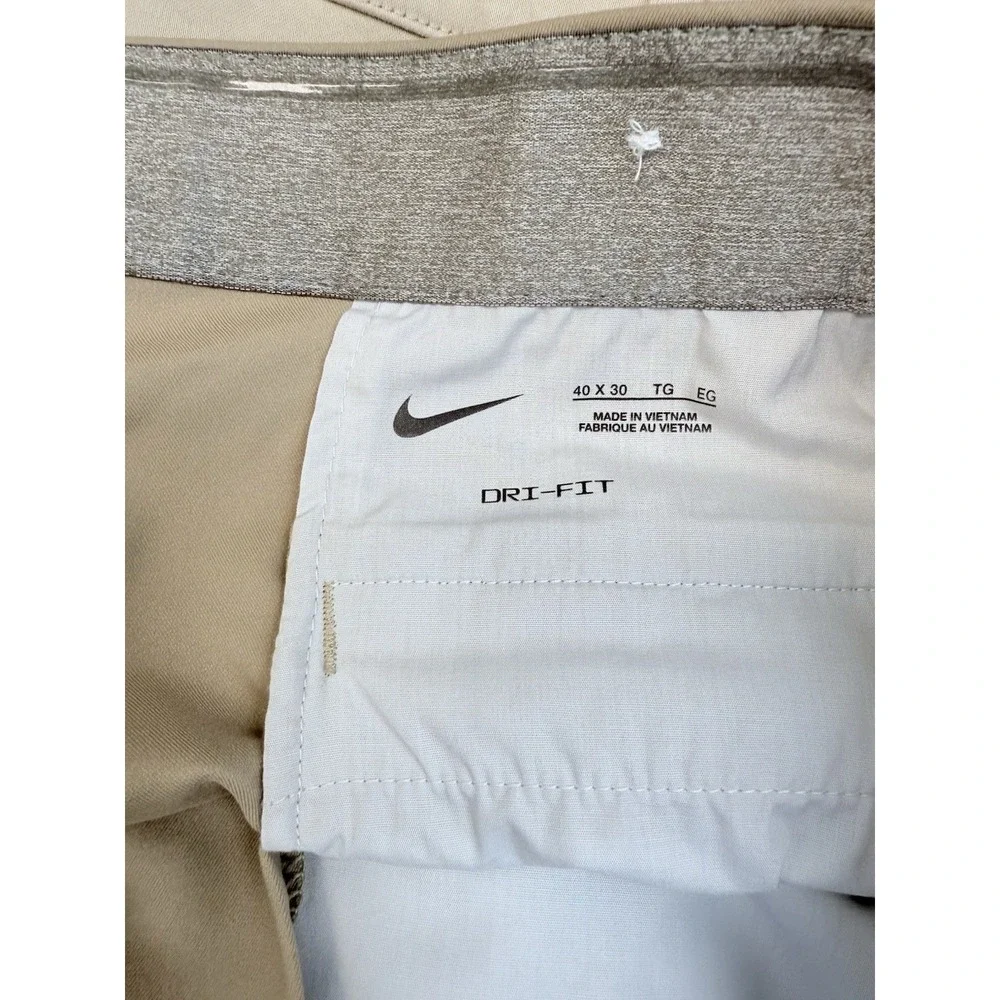 Nike Men's Dri Fit Victory Golf Pants Khaki 40X27 Grip Comfort Waist Swoosh Logo
